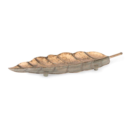 26.25" Distressed Metal Leaf Trays, 2ct.